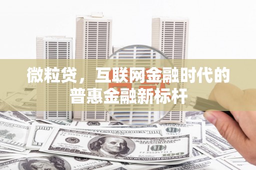 北斗微粒贷，互联网金融时代的普惠金融新标杆