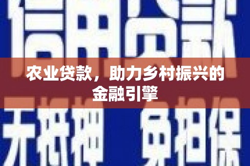 北斗农业贷款，助力乡村振兴的金融引擎