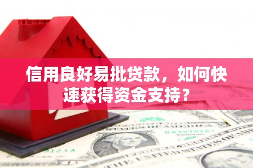 北斗信用良好易批贷款，如何快速获得资金支持？