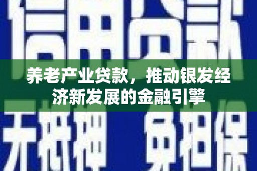 北斗养老产业贷款，推动银发经济新发展的金融引擎