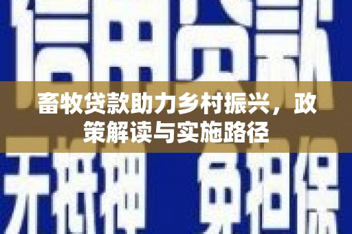 北斗畜牧贷款助力乡村振兴，政策解读与实施路径