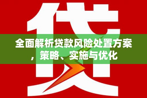 北斗全面解析贷款风险处置方案，策略、实施与优化