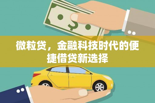 北斗微粒贷，金融科技时代的便捷借贷新选择