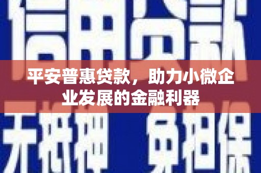 北斗平安普惠贷款，助力小微企业发展的金融利器